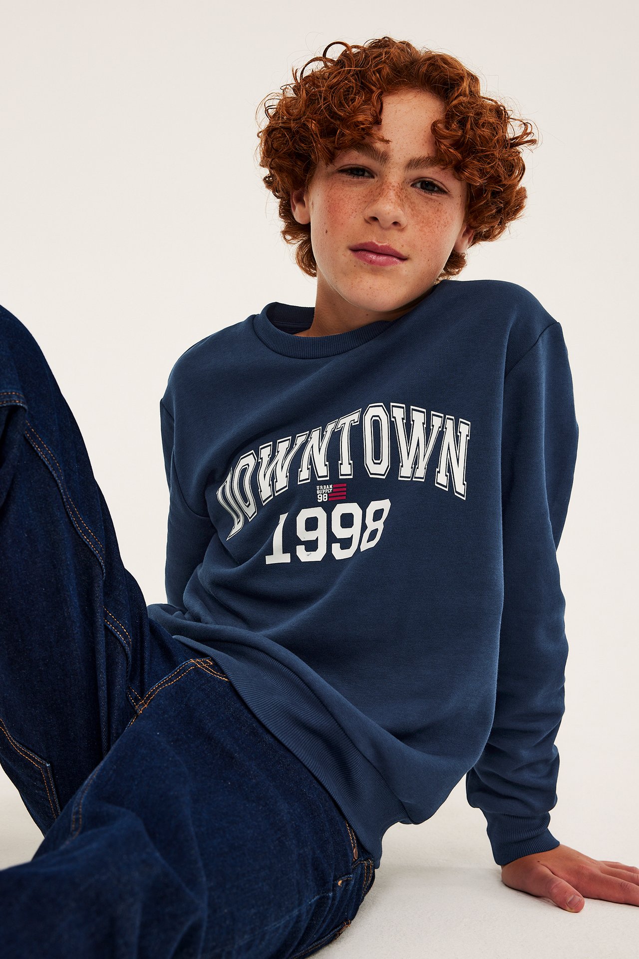 Langermet sweatshirt med trykk