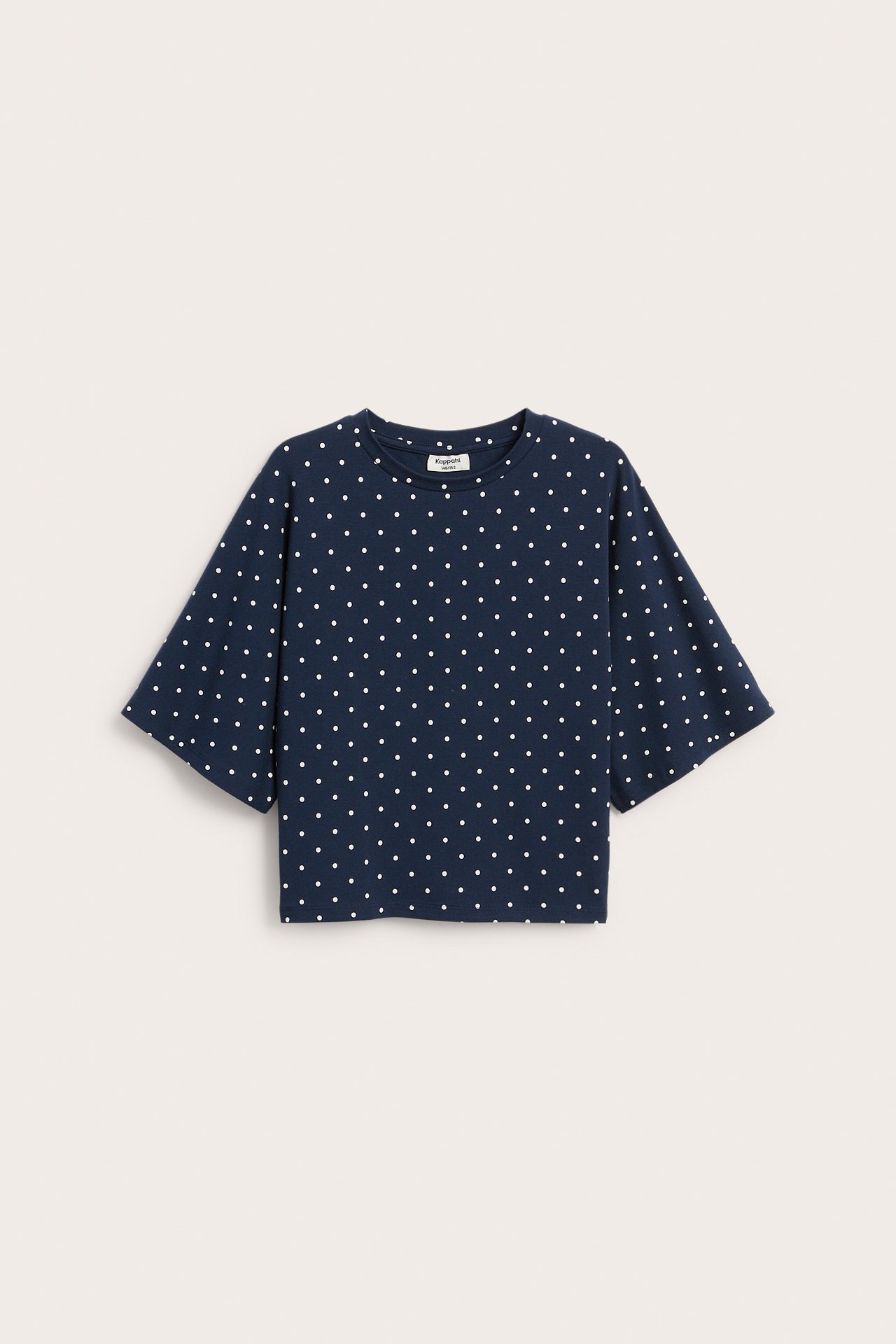 Top med fjärilsärm, prickar