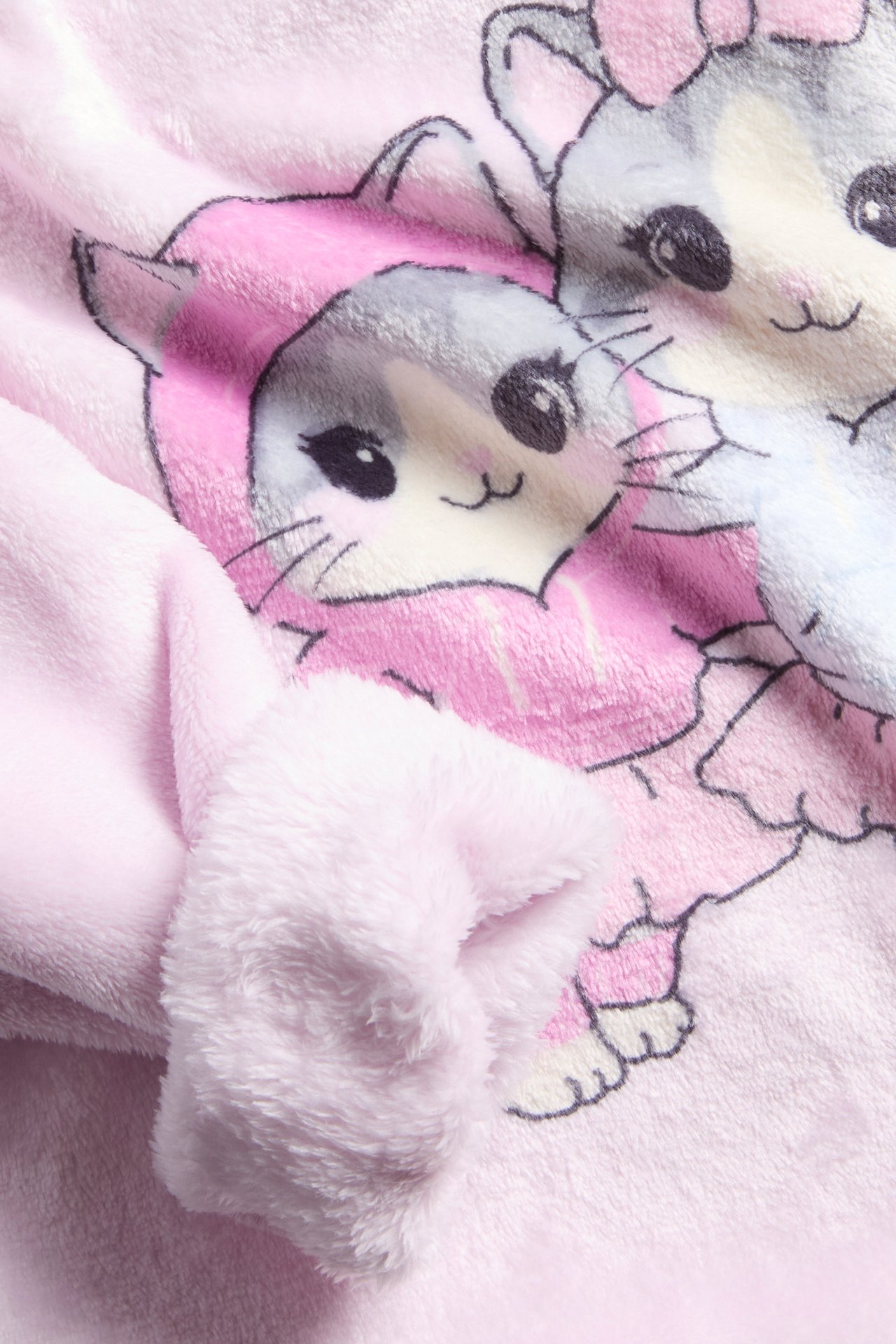 Fluffy genser med katter - Lyserosa - 2