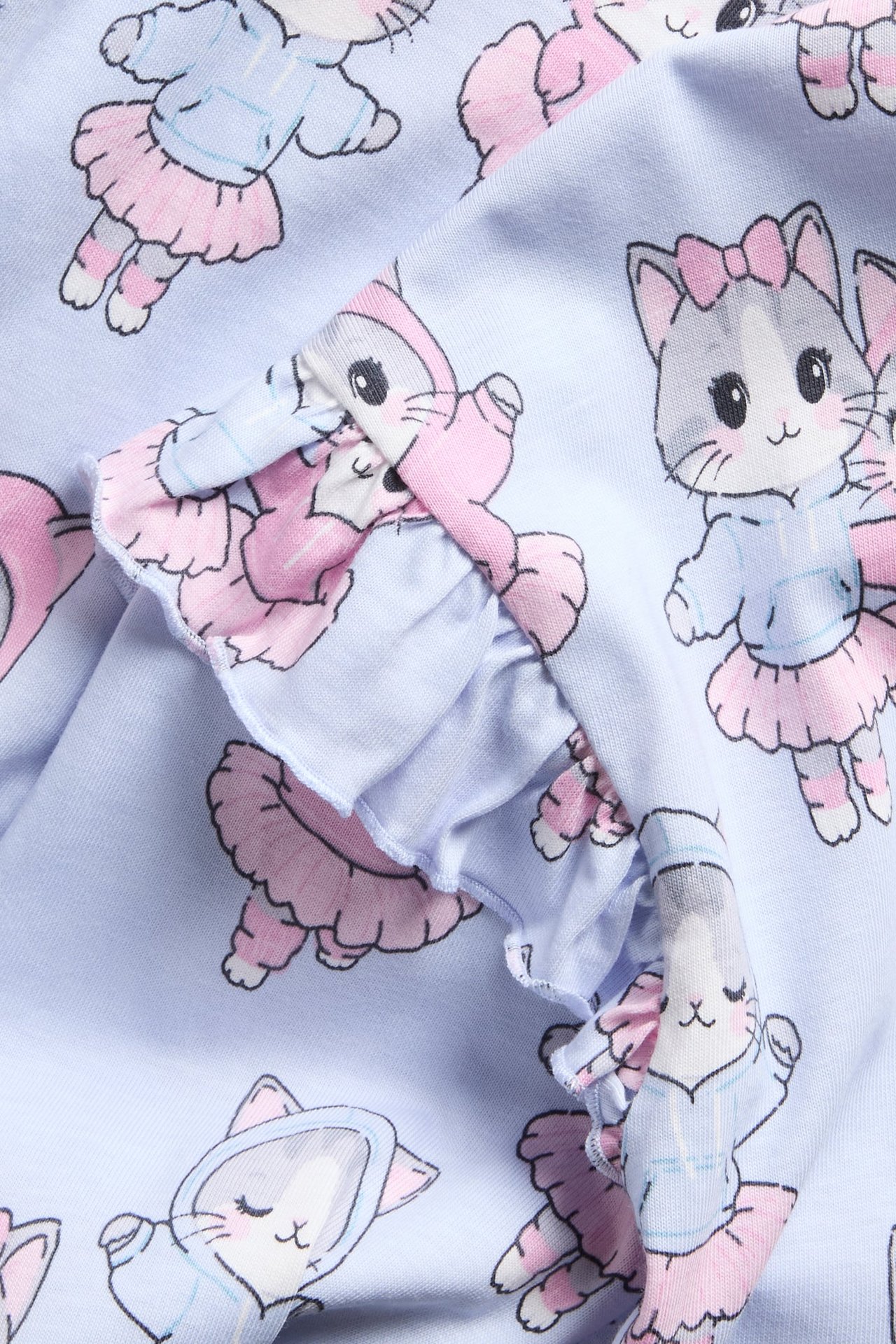Top z wzorem w koty - Jasnoniebieski - 2