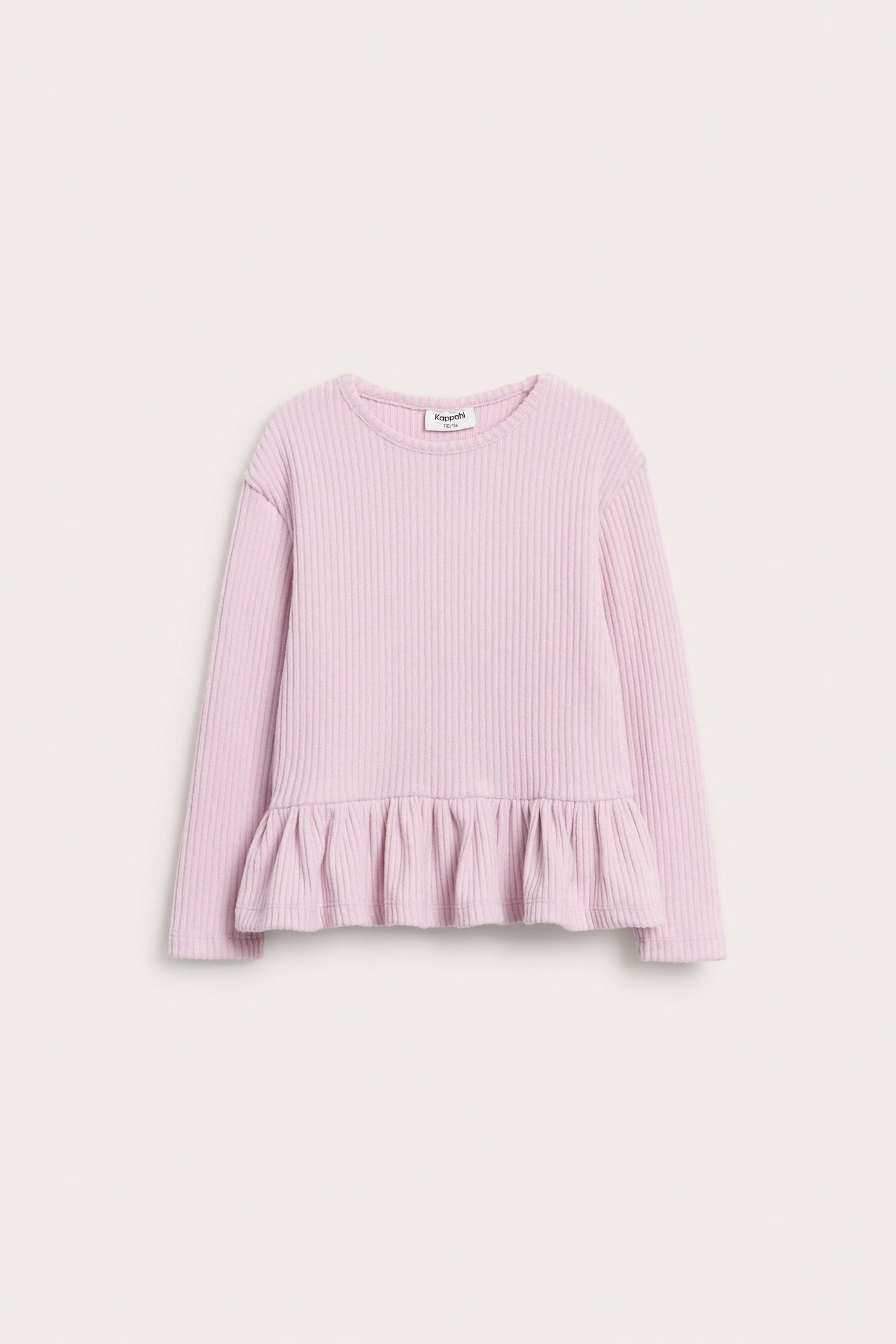 Pitkähihainen peplum-paita - Tummanpinkki - 1