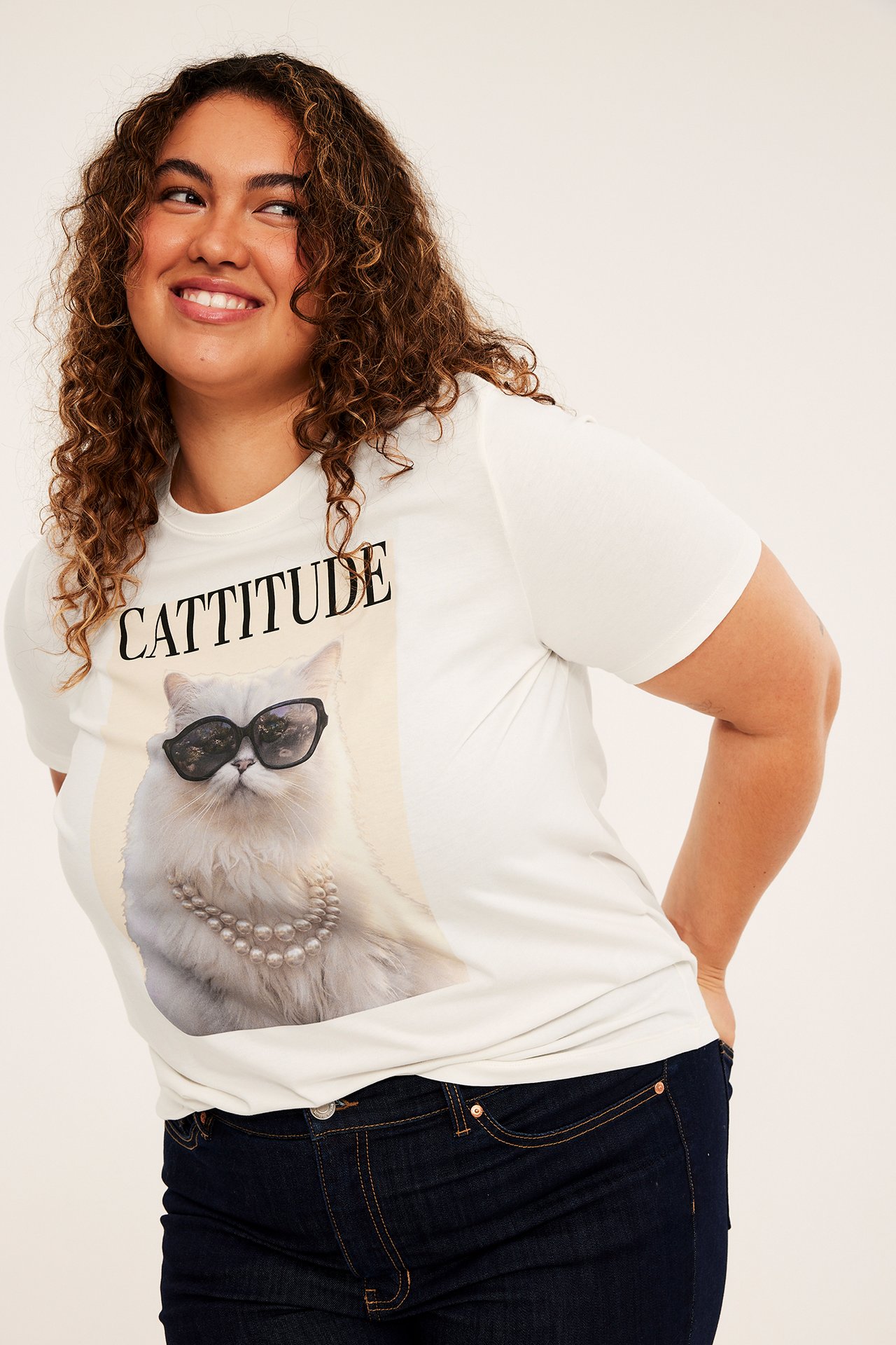 T-shirt z nadrukiem - Offwhite - 5