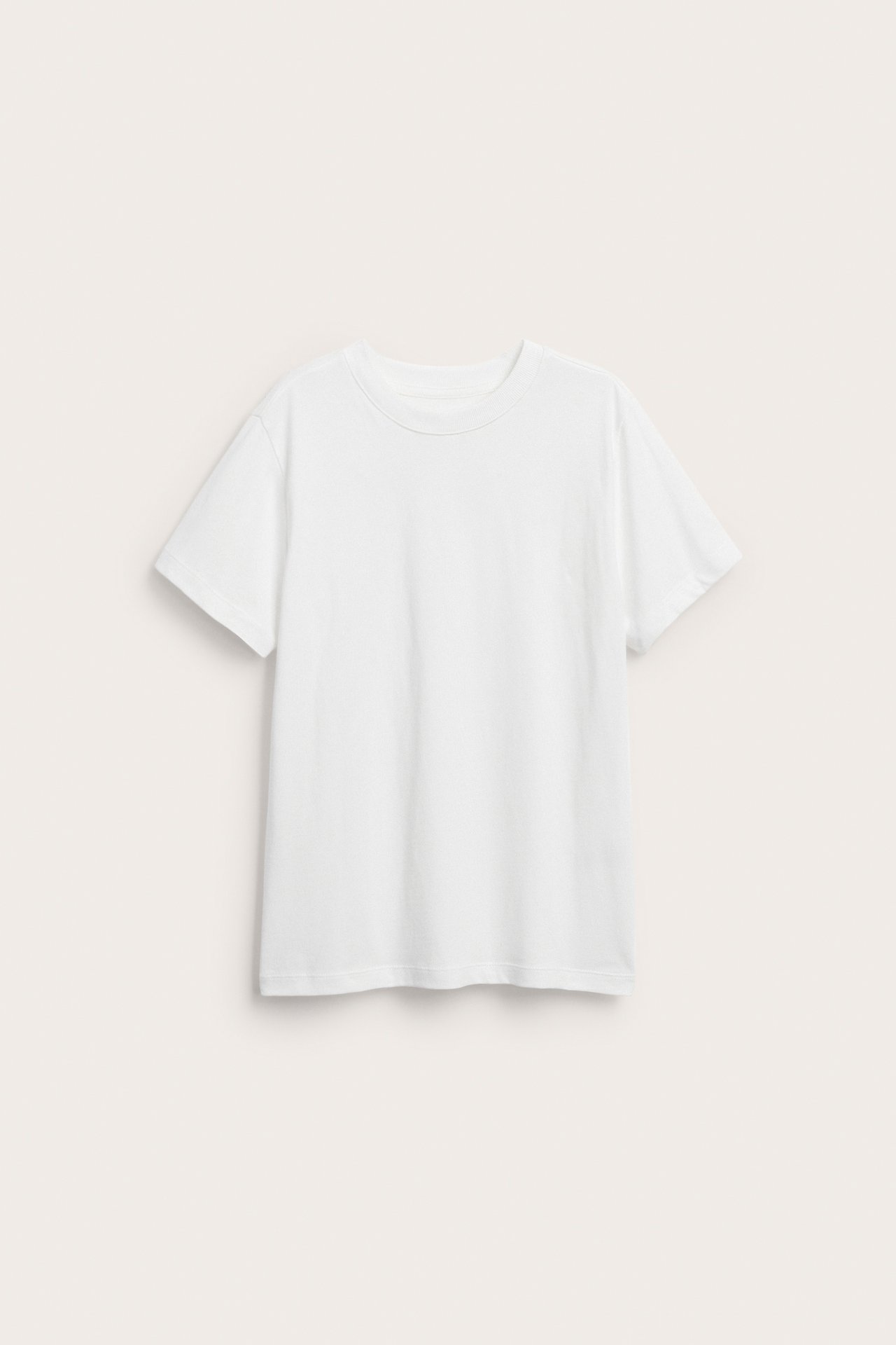 T-shirt i bomullstrikå med kort ärm