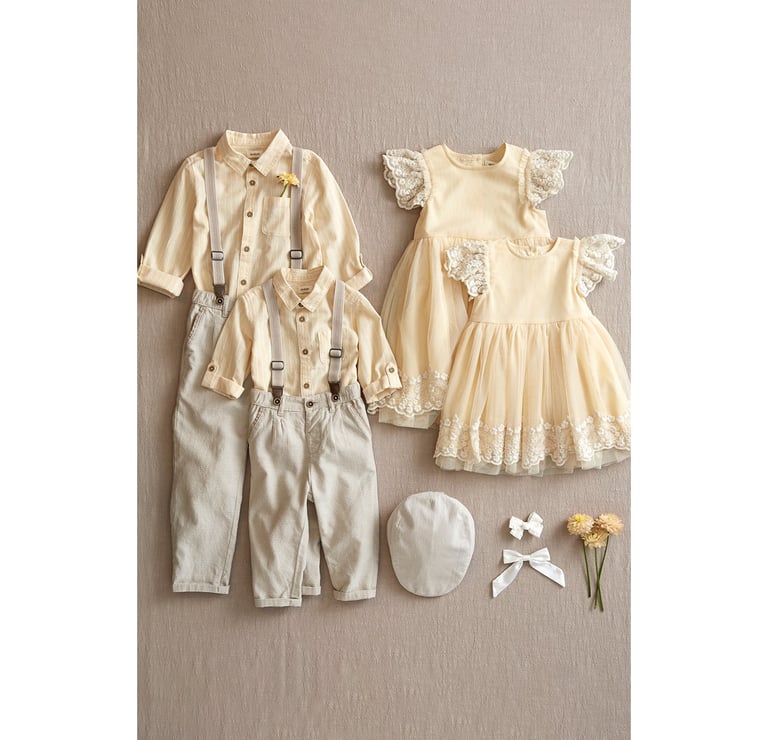 Żółte świąteczne ubrania od Newbie na Wielkanoc.