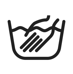 Symbol instrukcji prania do prania ręcznego w temperaturze maks. 40 stopni