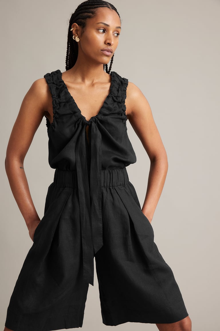 Knelang linshorts | Svart | Dame | Kappahl