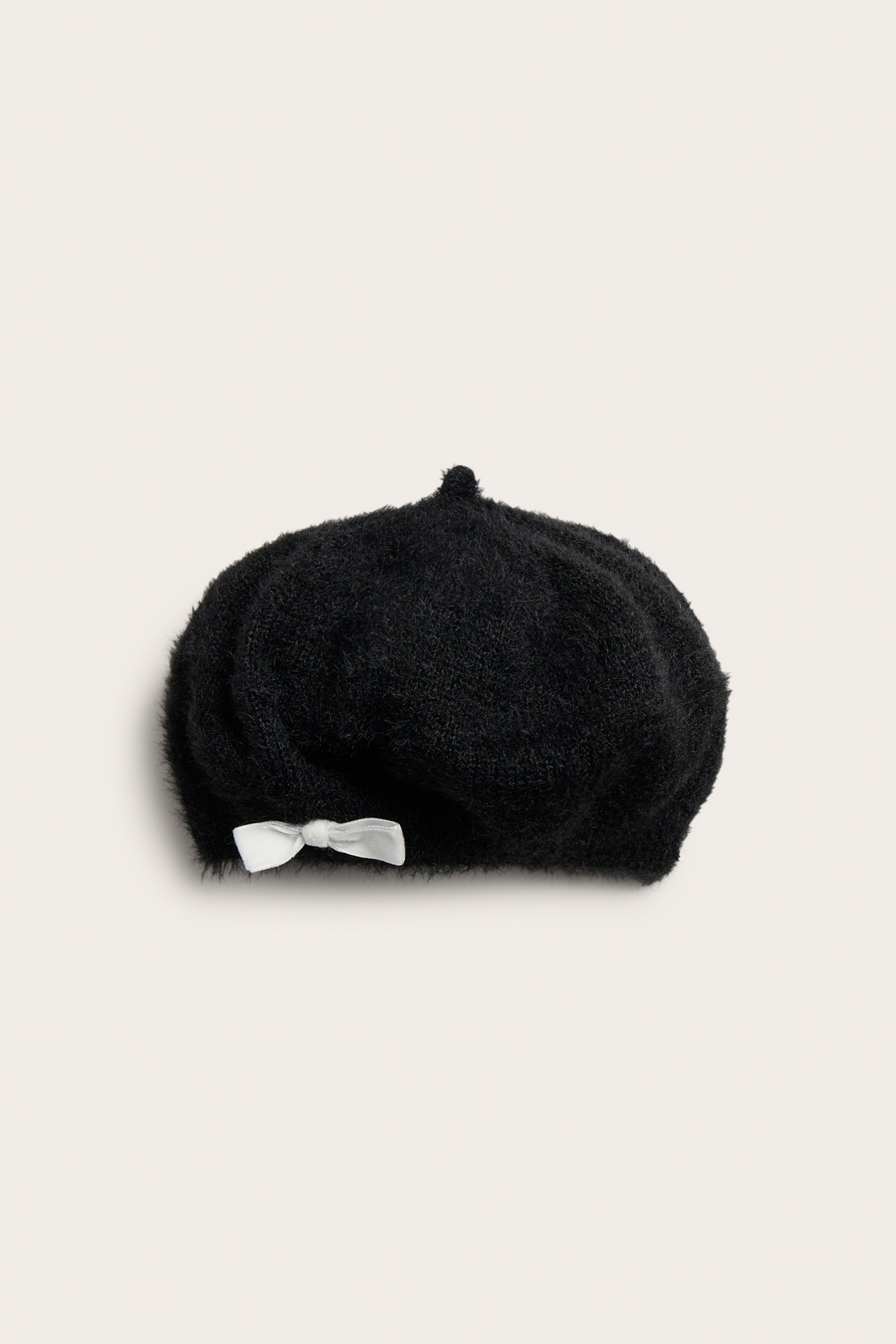 Beret z dzianiny, z kokardką | Czarne | Dziecko | Kappahl