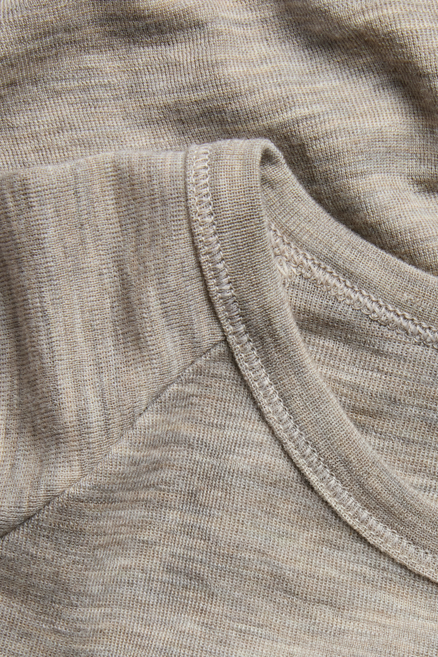 Koszulka z długimi rękawami, z wełny merino | Melanżowy beż