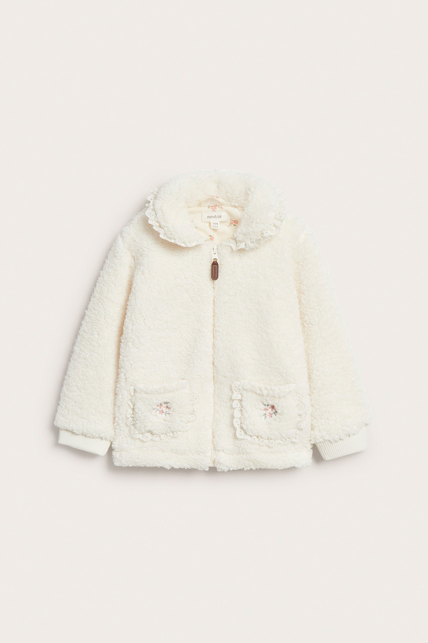 Piléjakke med blondekrage | Offwhite | Barn | Newbie